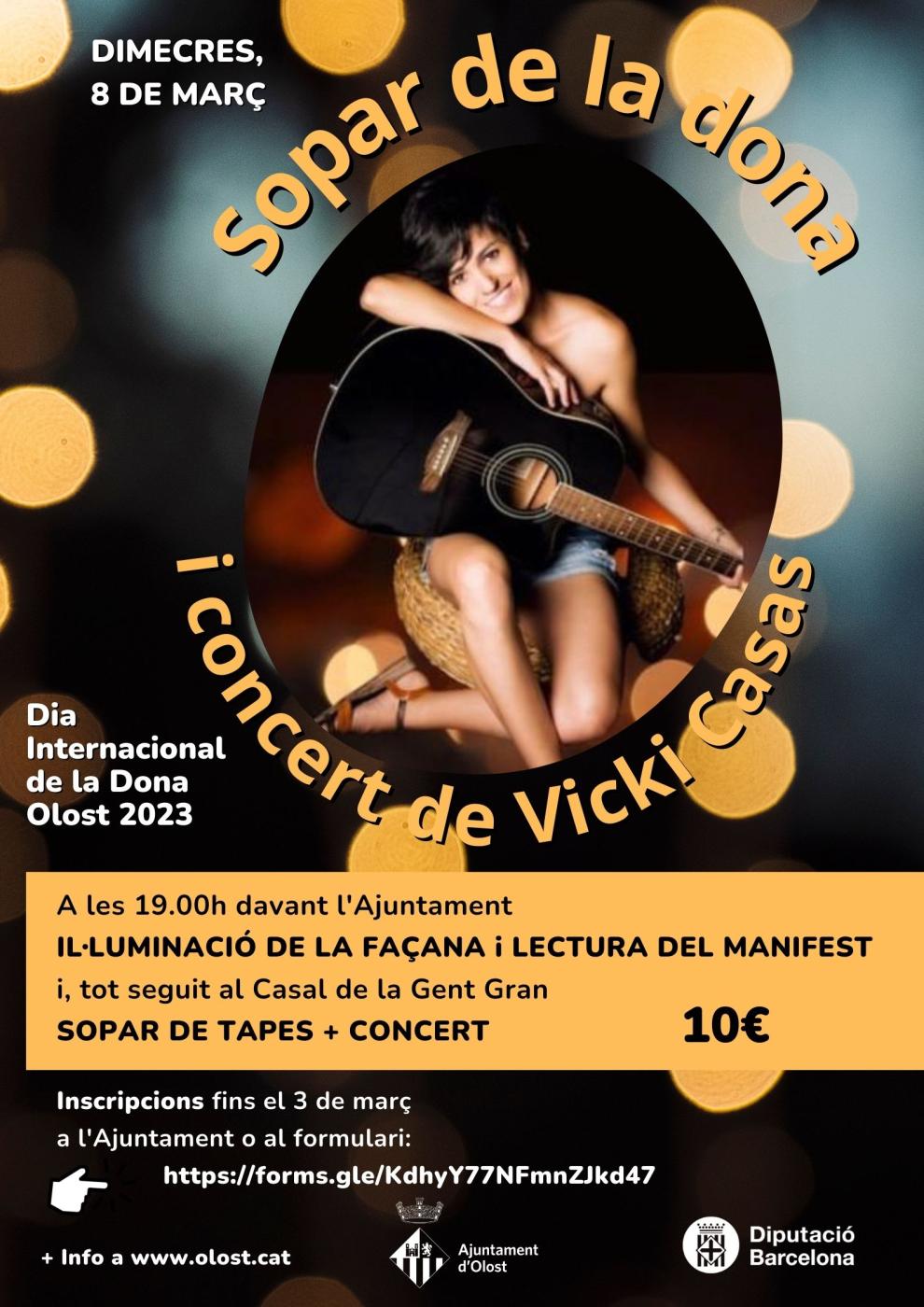 MANIFEST, SOPAR DE LA DONA I CONCERT DE VICKI CASAS